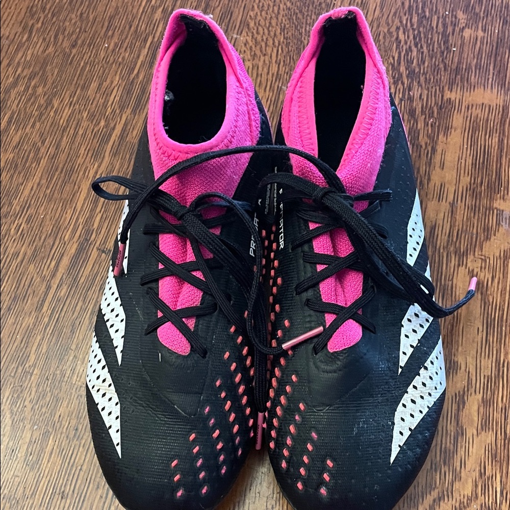 Adidas Kids Predator Black and Pink Soccer Cleats